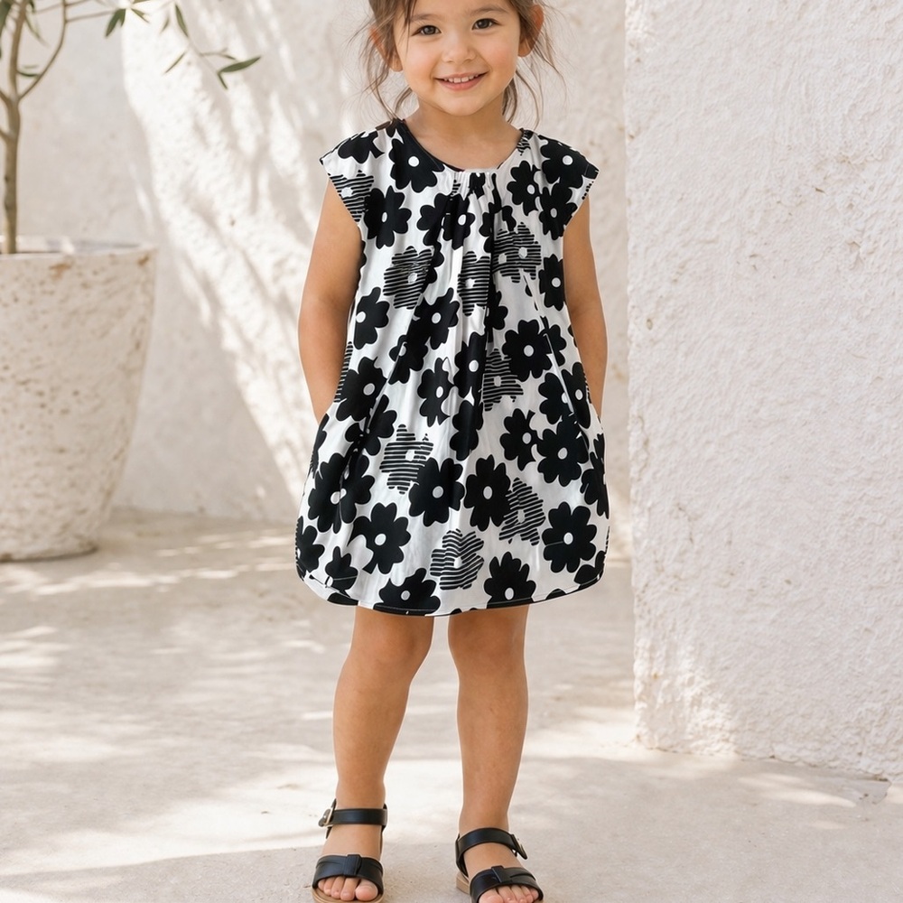 Tea Black and White Floral Dress Size 4